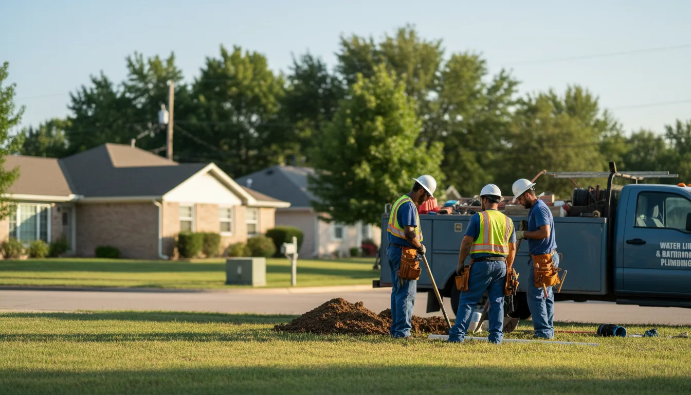 Residential water line and bathroom plumbing service in Westhoff, TX